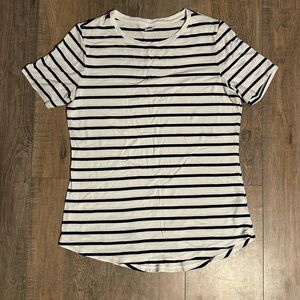 Old Navy Black and White Striped Tee